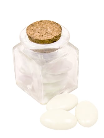 Petit pot en verre carré pour fête transparent avec bouchon en liège