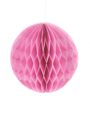 Kis rózsaszín méhsejtpapír gömb 10 cm felakasztható parti dekoráció 
