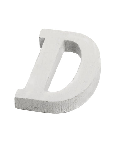 Kis fehér fa betű D 5 cm személyre szabott dekorációhoz