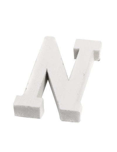 Petite lettre n en bois pour mariage blanc
