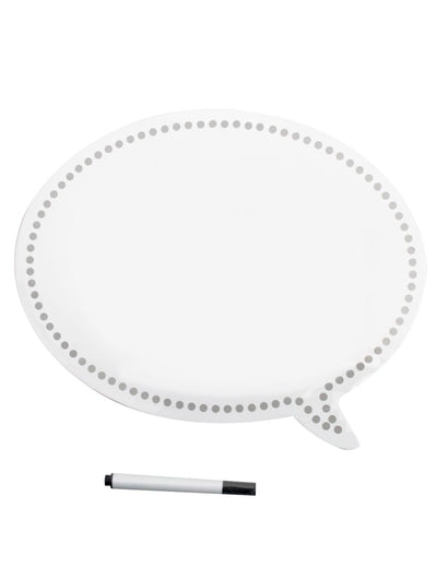 Bulle personnalisable Photobooth blanche à pois gris avec feutre noir