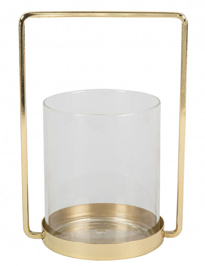 Photophore en verre pour mariage doré cadré