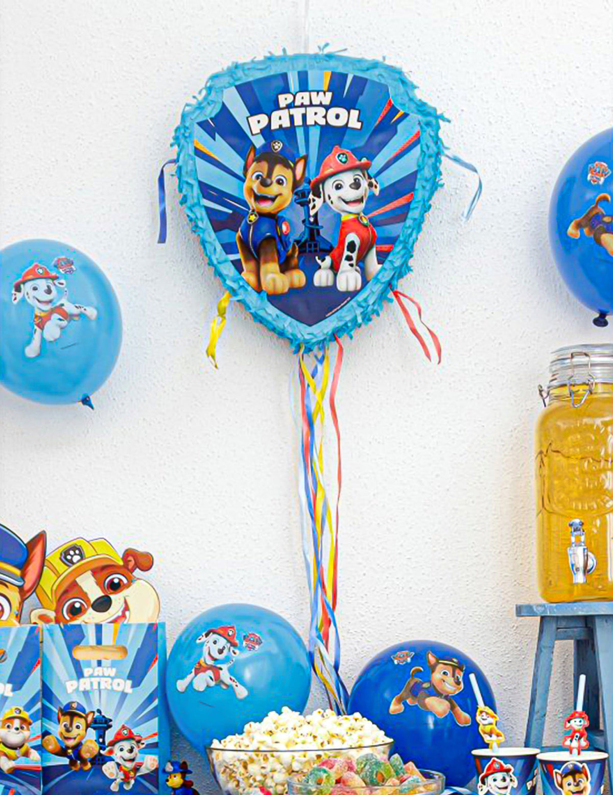 Kék húzós Mancs őrjárat piñata 33cm x 38cm x 9cm