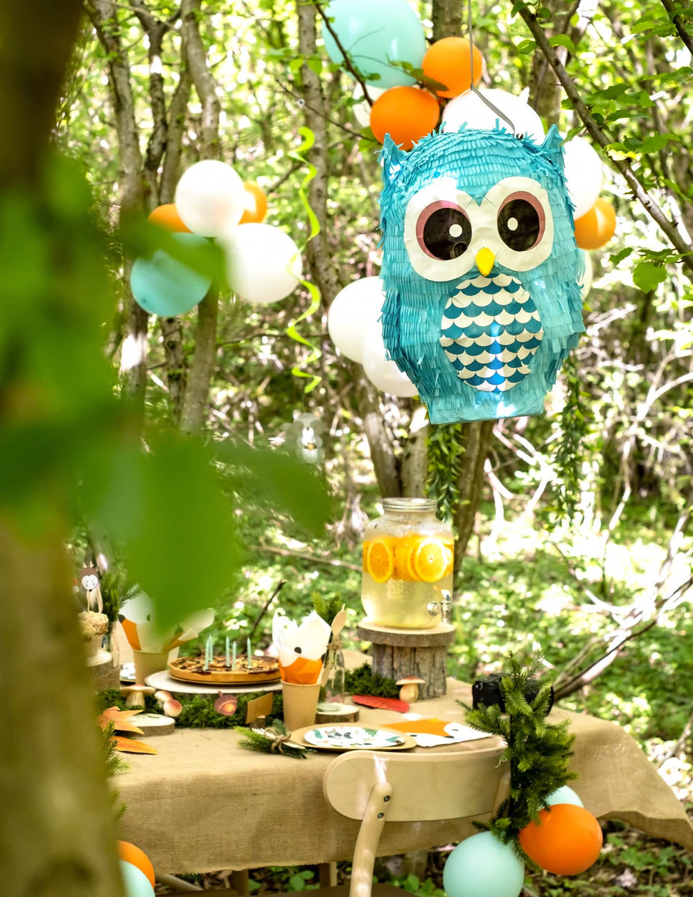 Gyermek kék-fehér bagoly piñata