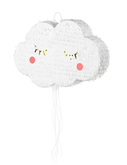 Fehér felhő piñata zsinórokkal, 50 x 32 cm