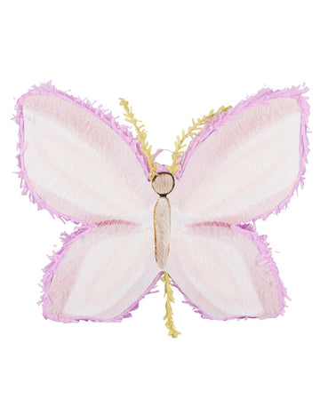 Lila és krémszínű kartonból készült pillangós piñata, 45 x 36 x 8 cm születésnapra