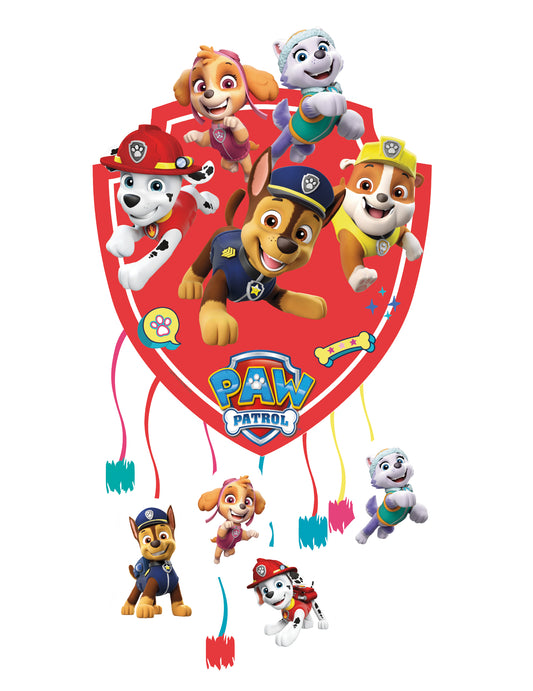 Pinata Pat Patrouille pour enfant rouge à ficelles