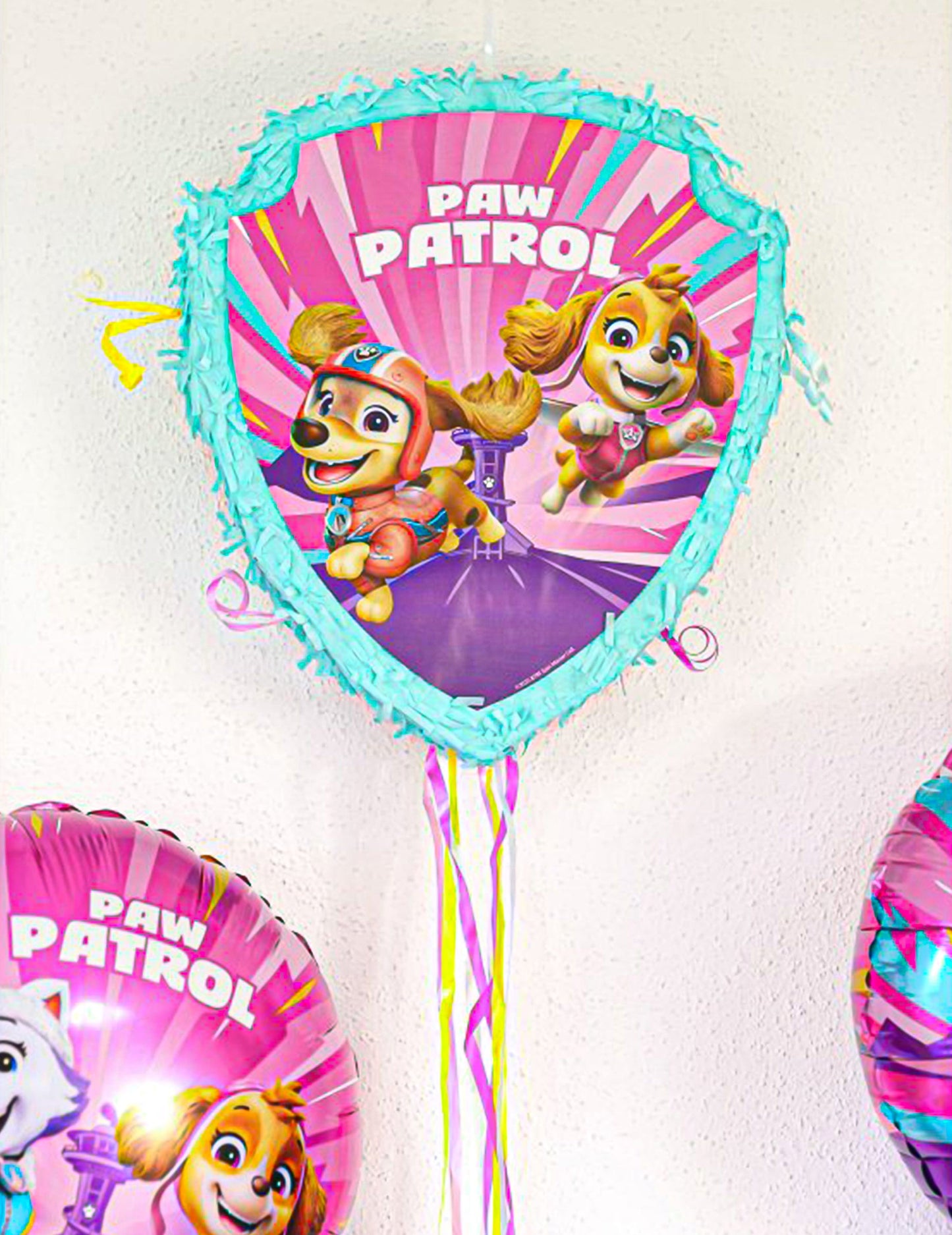 Rózsaszín húzós Mancs őrjárat piñata 33cm x 38cm x 9cm
