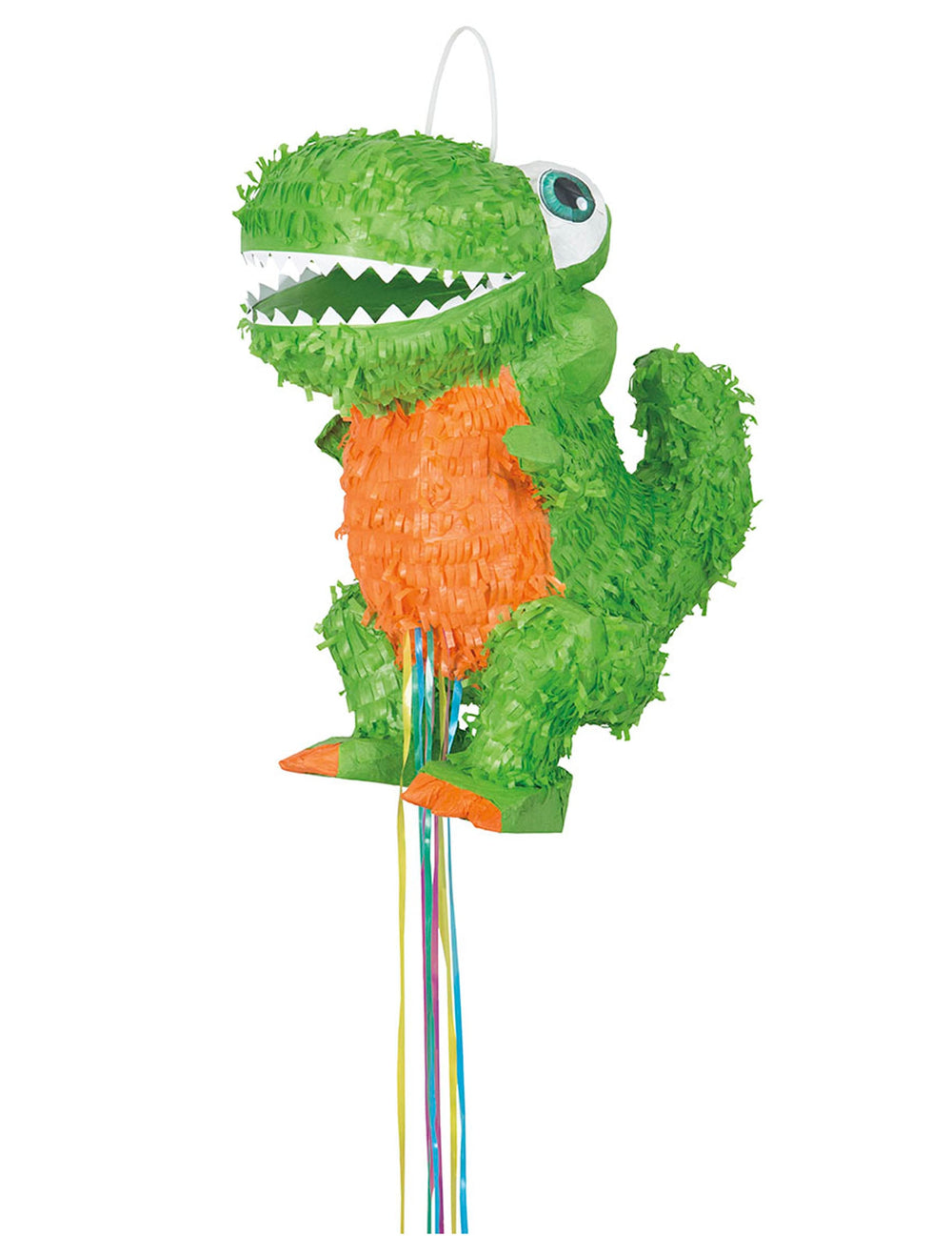 Piñata T-rex pour enfant verte et orange