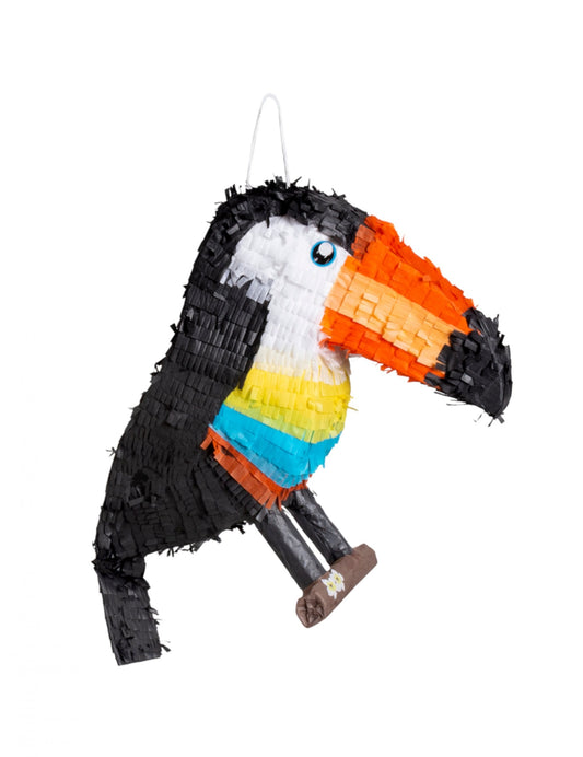 Piñata toucan multicolore avec bec orange