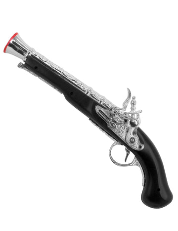 Fekete műanyag kalózpisztoly 34 cm
