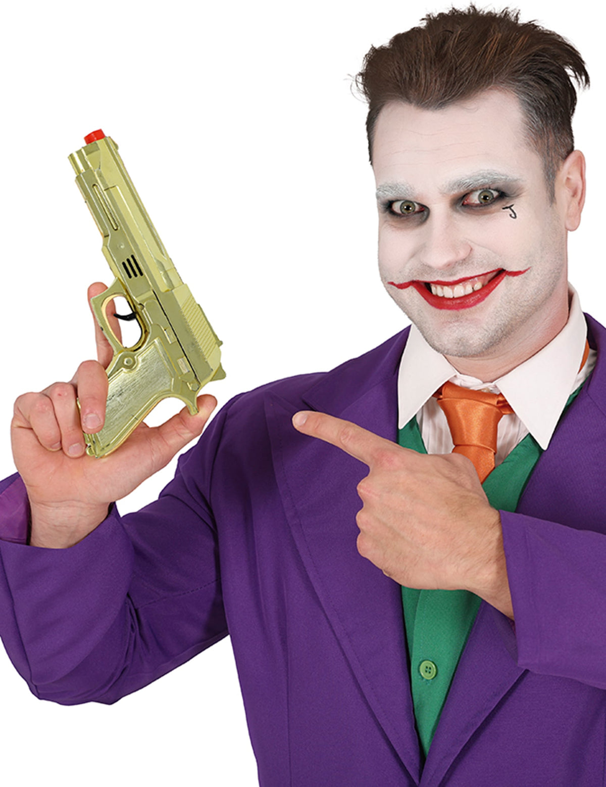 Détail de la prise en main du pistolet gangster pour adulte