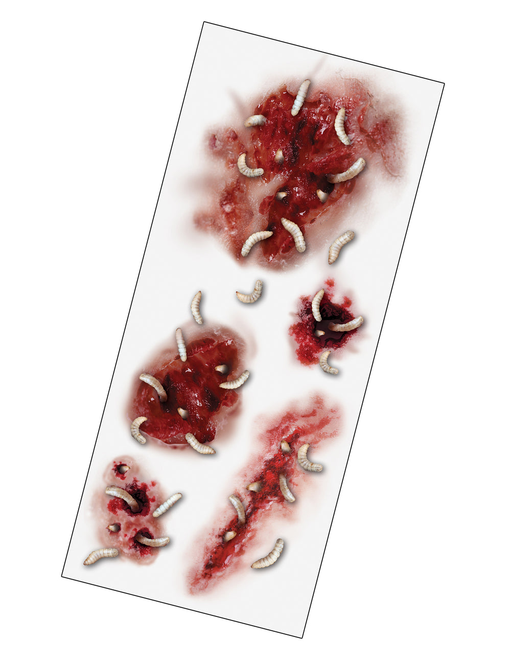 Détail des motifs de la planche de tatouages plaies avec vers