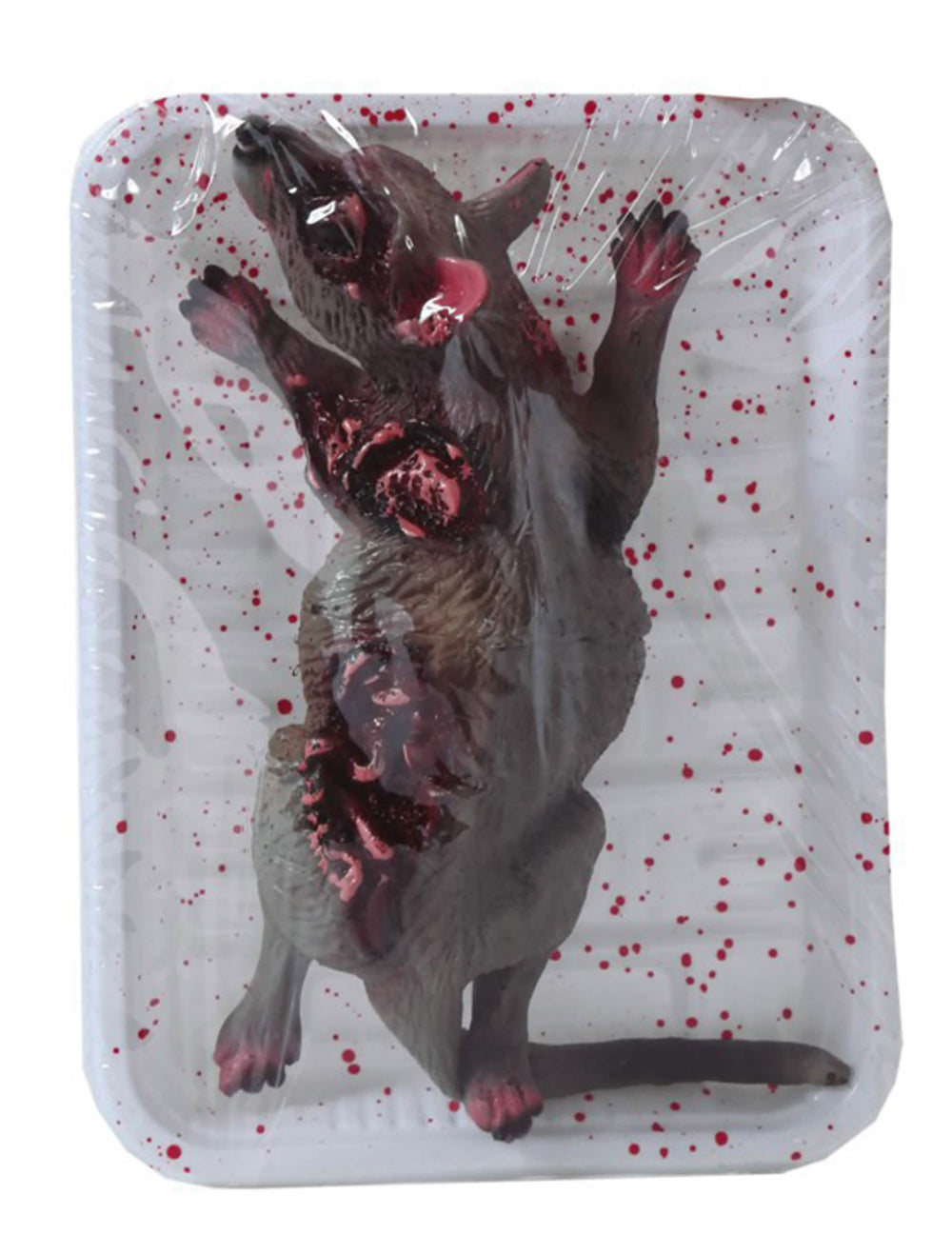 halloweeni tálcás patkány felnőtt szürke és véresen