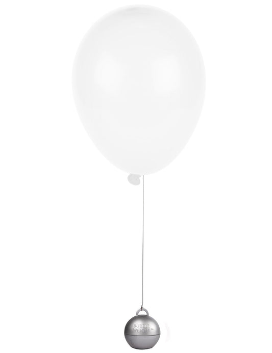 Mise en situation du poids pour ballon hélium pour fête argent