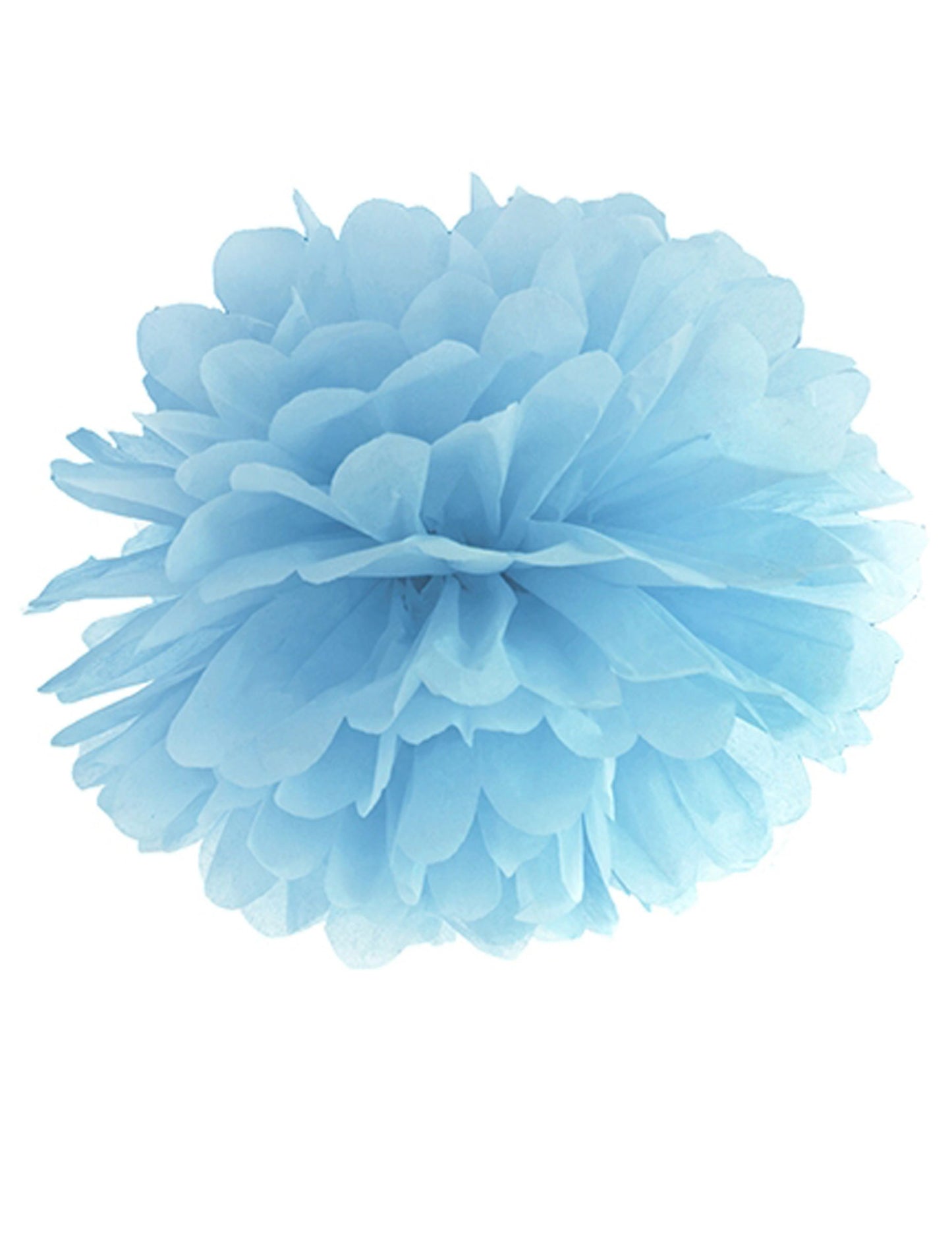 Kék selyempapírból készült függő pompon 25 cm