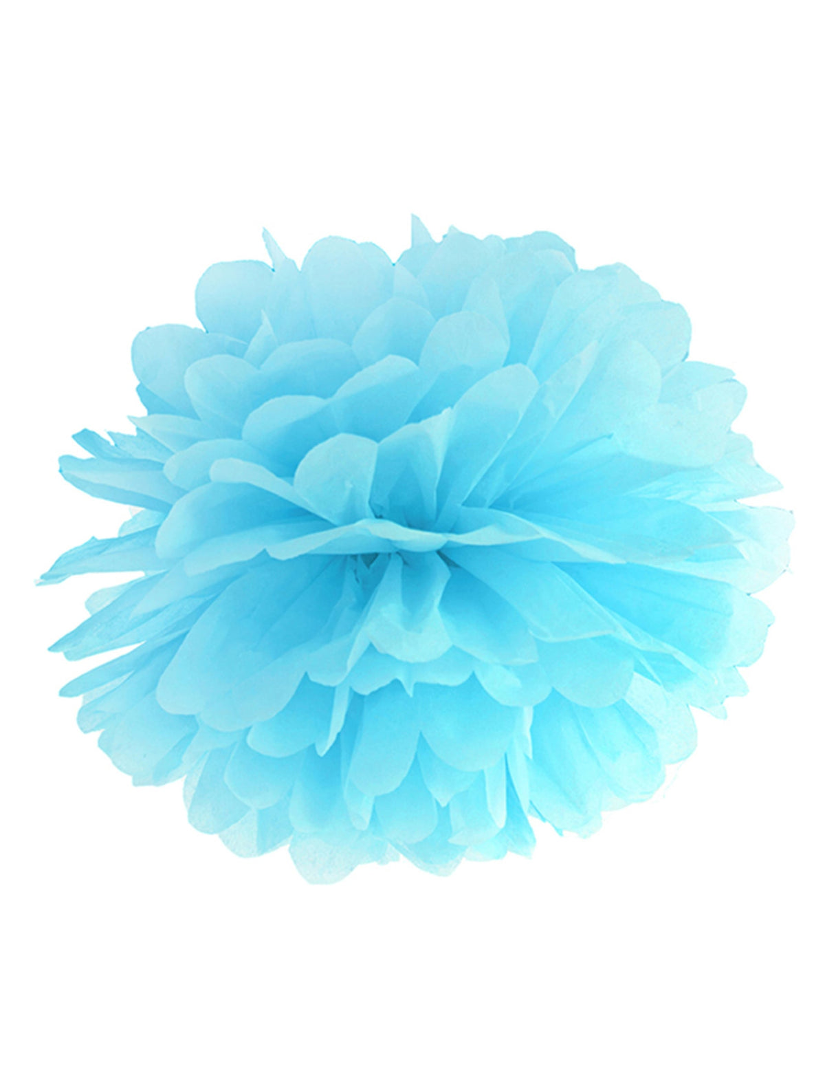Pompon à suspendre en papier pour fête bleu ciel