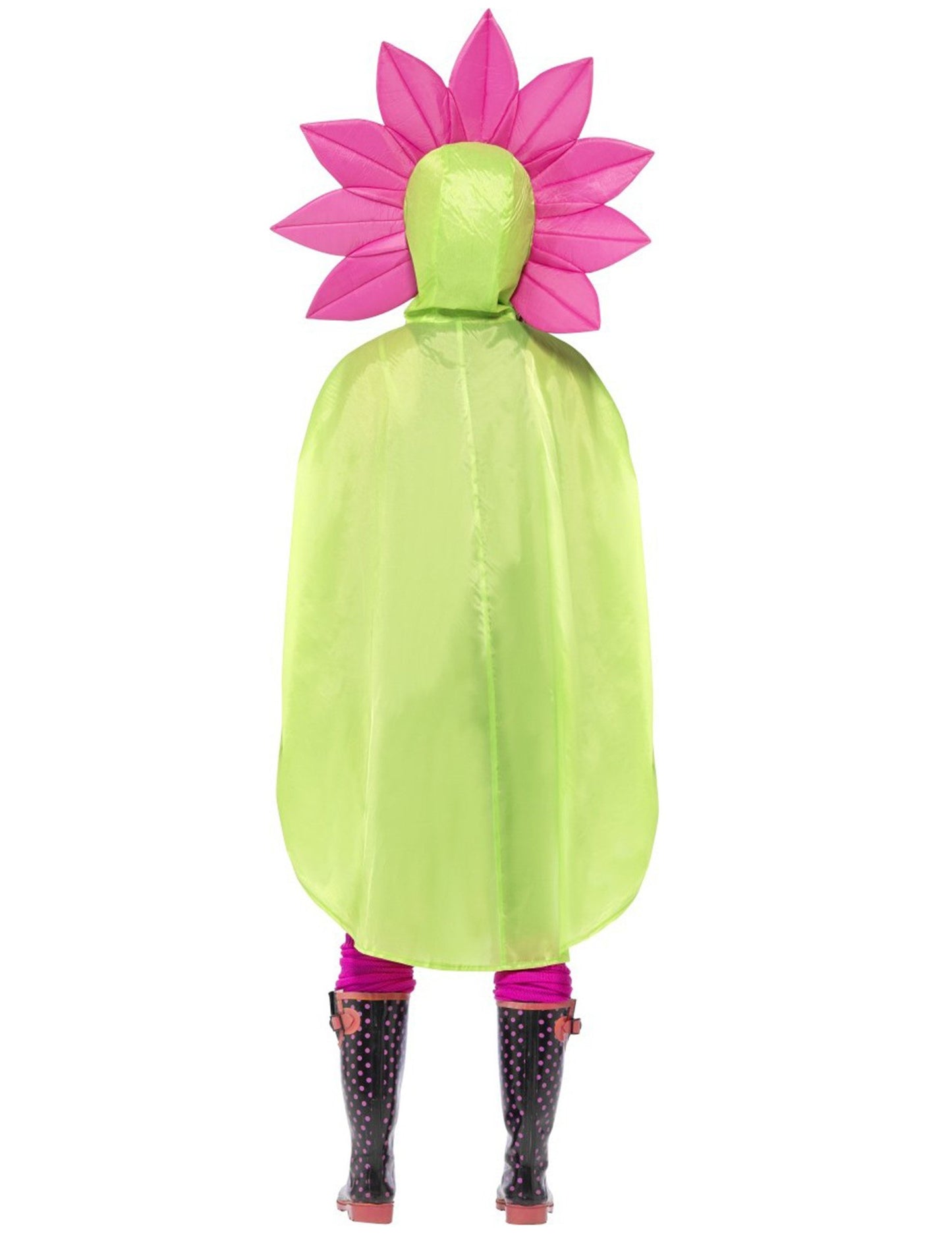 Hátulról nézet a felnőtt virág poncsóról