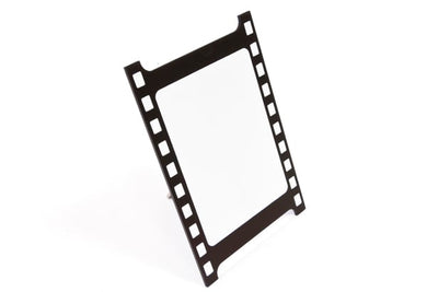 Porte menu cinéma noir en bois bobine