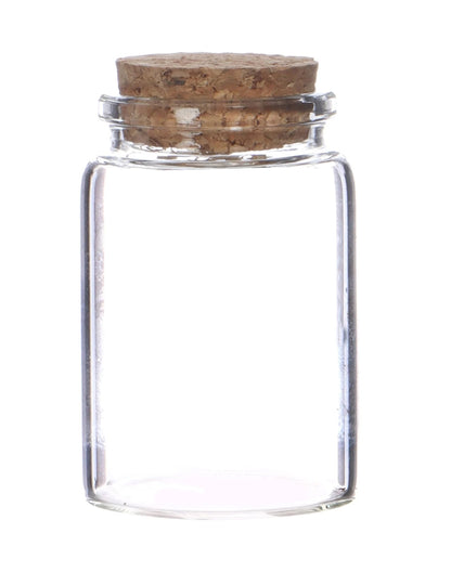 Pot en verre avec bouchon liège pour décoration transparent