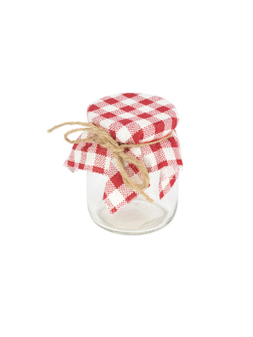 Pot en verre style guinguette vichy rouge et blanc