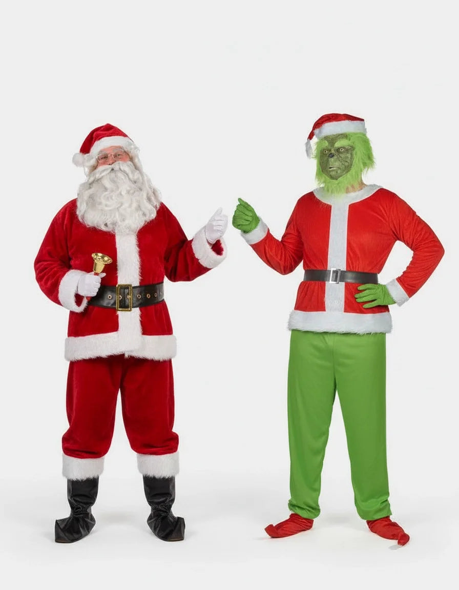 Deluxe felnőtt zöld szörny és mikulás jelmezszett