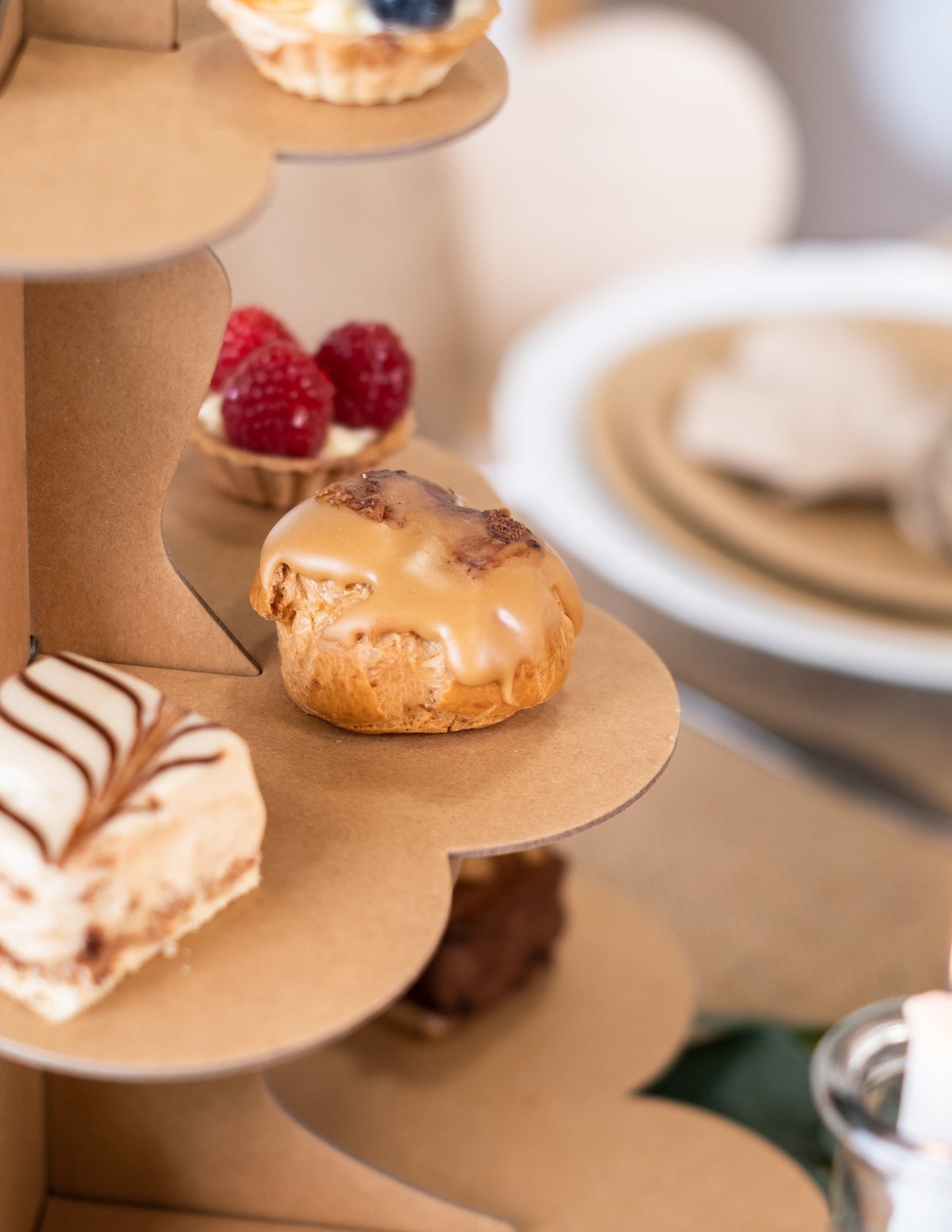 3-szintes kraft karton cupcake állvány