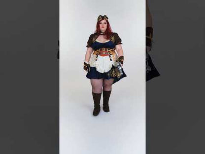 Futurisztikus retro álruhás steampunk nő