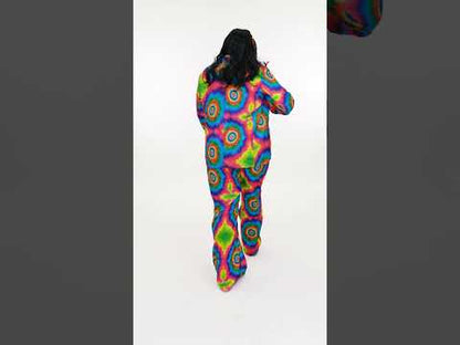 Nagy ember pszichedelikus hippi álruhában