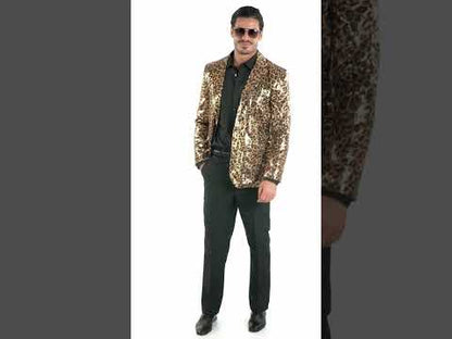 Felnőtt leopárd flitter öltöny kabát