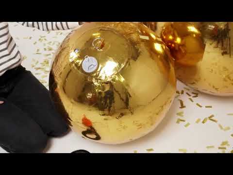 Ballon géant boule miroir blanc 1m