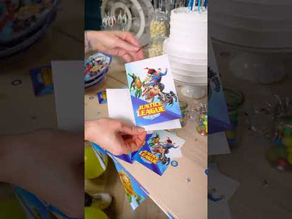 8 Cartes d'invitation avec enveloppes Justice League™ 10x16cm