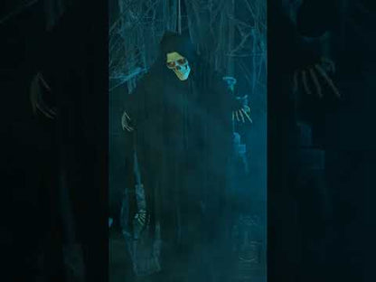 Könnyű, hang- és animált Halloween csontváz 90 cm