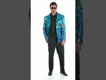 Felnőtt kék hullám flitter öltöny kabát