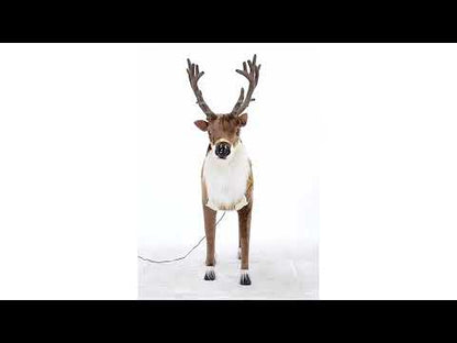 Animált karácsonyi rénszarvas dekoráció hanggal és mozgással 143 cm