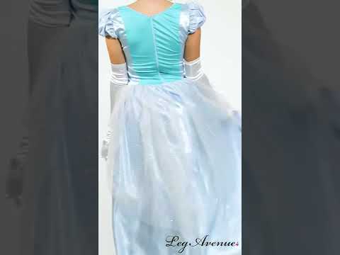 Déguisement princesse robe bleu satiné femme