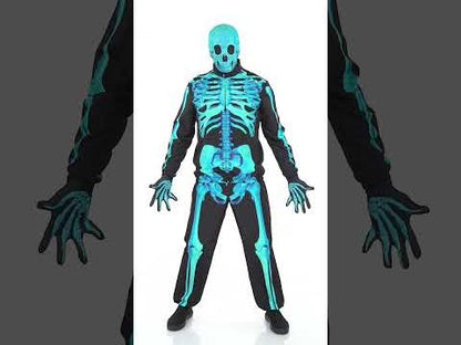 Felnőtt neonkék csontváz jelmez