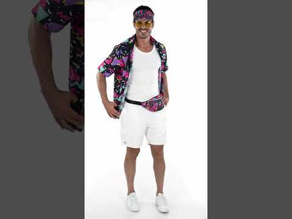 Felnőtt fekete 90-es évekbeli mintás napellenző és banán