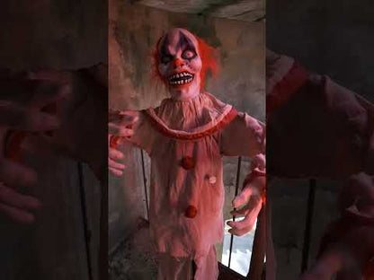 Ijesztő bohóc animált dekoráció 153 cm