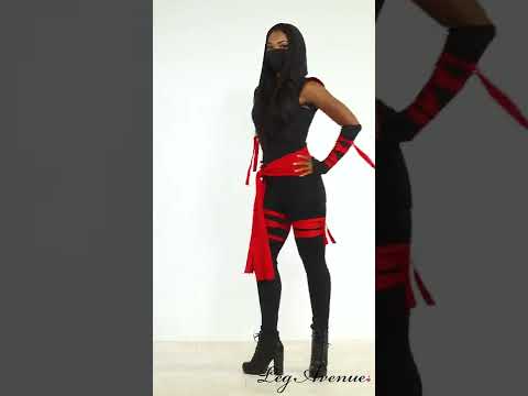 Déguisement ninja noir sexy luxe femme