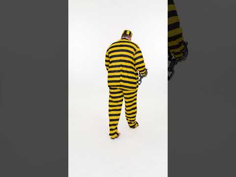 Déguisement grande taille prisonnier jaune adulte
