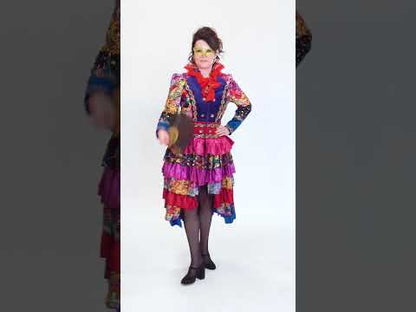 Veste longue femme style Fiesta Carnavale multicolore haut de gamme