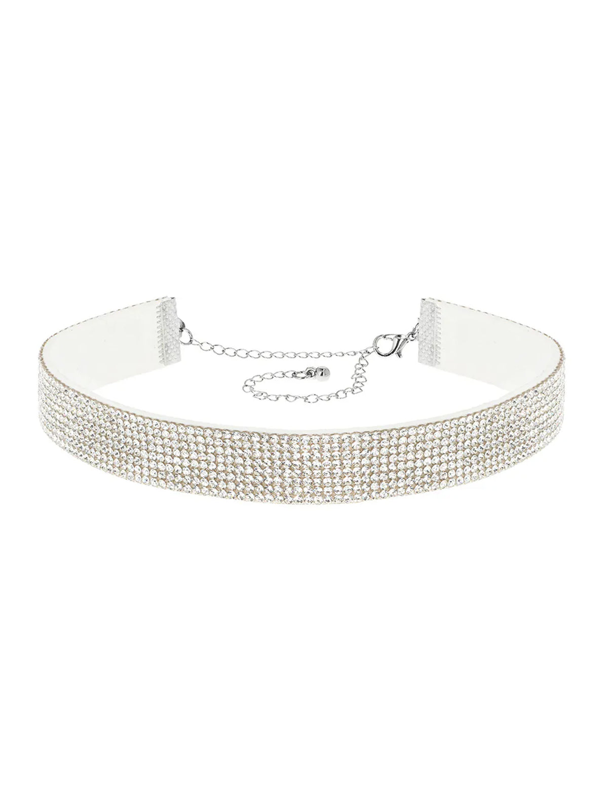 Fehér strasszos choker nyaklánc felnőtteknek