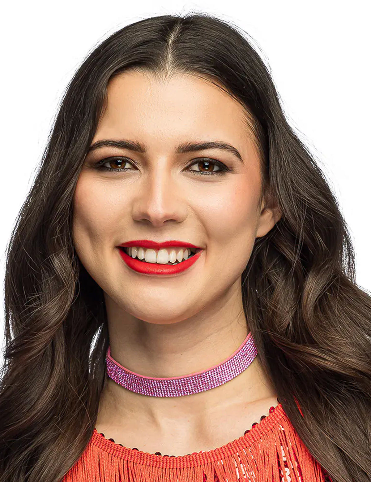 Rózsaszín strasszos choker felnőtteknek