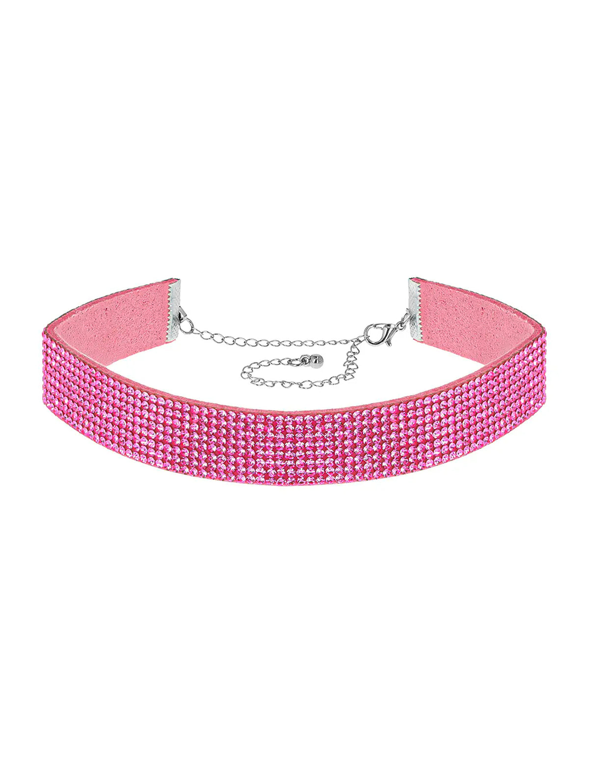 Rózsaszín strasszos choker felnőtteknek