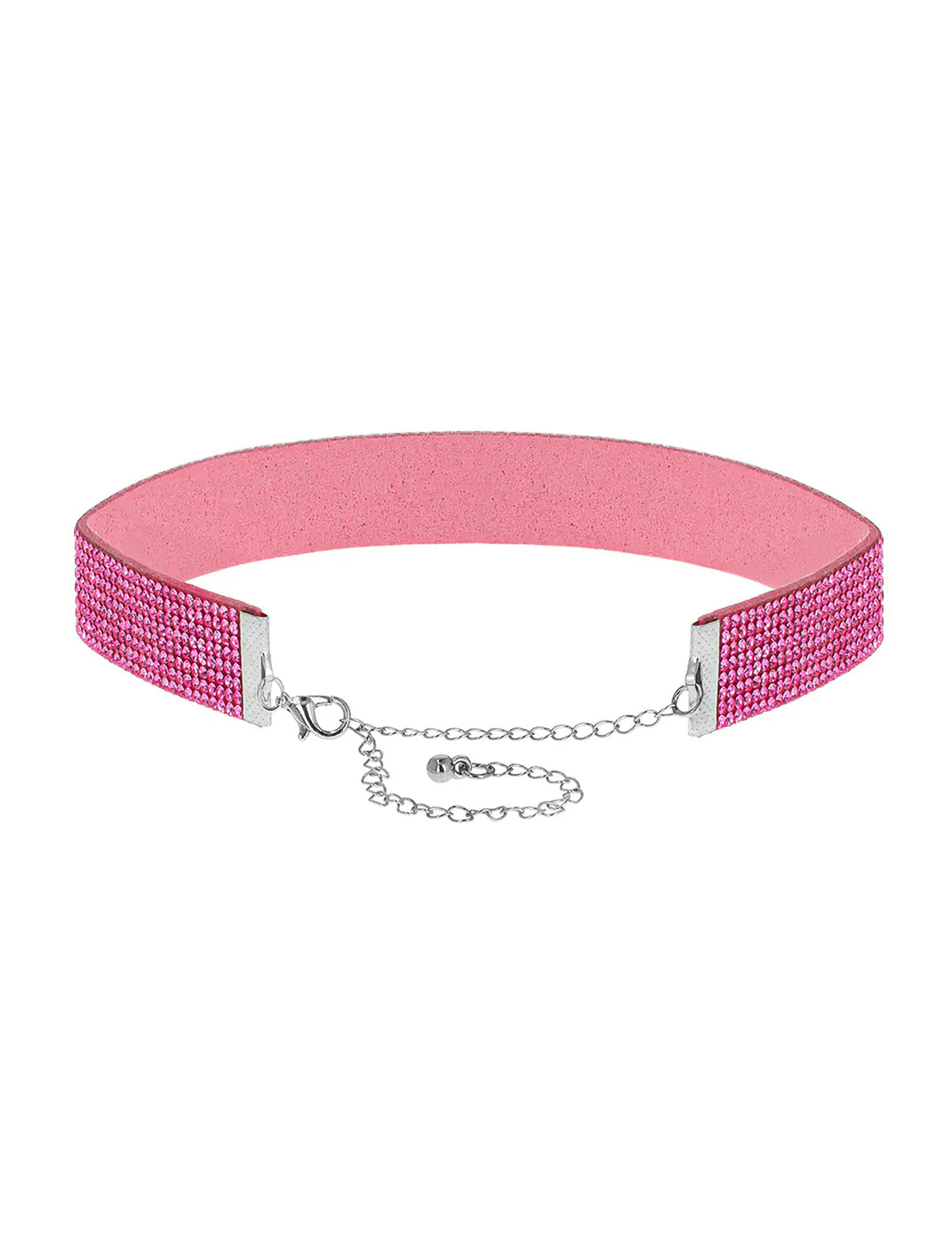 Rózsaszín strasszos choker felnőtteknek