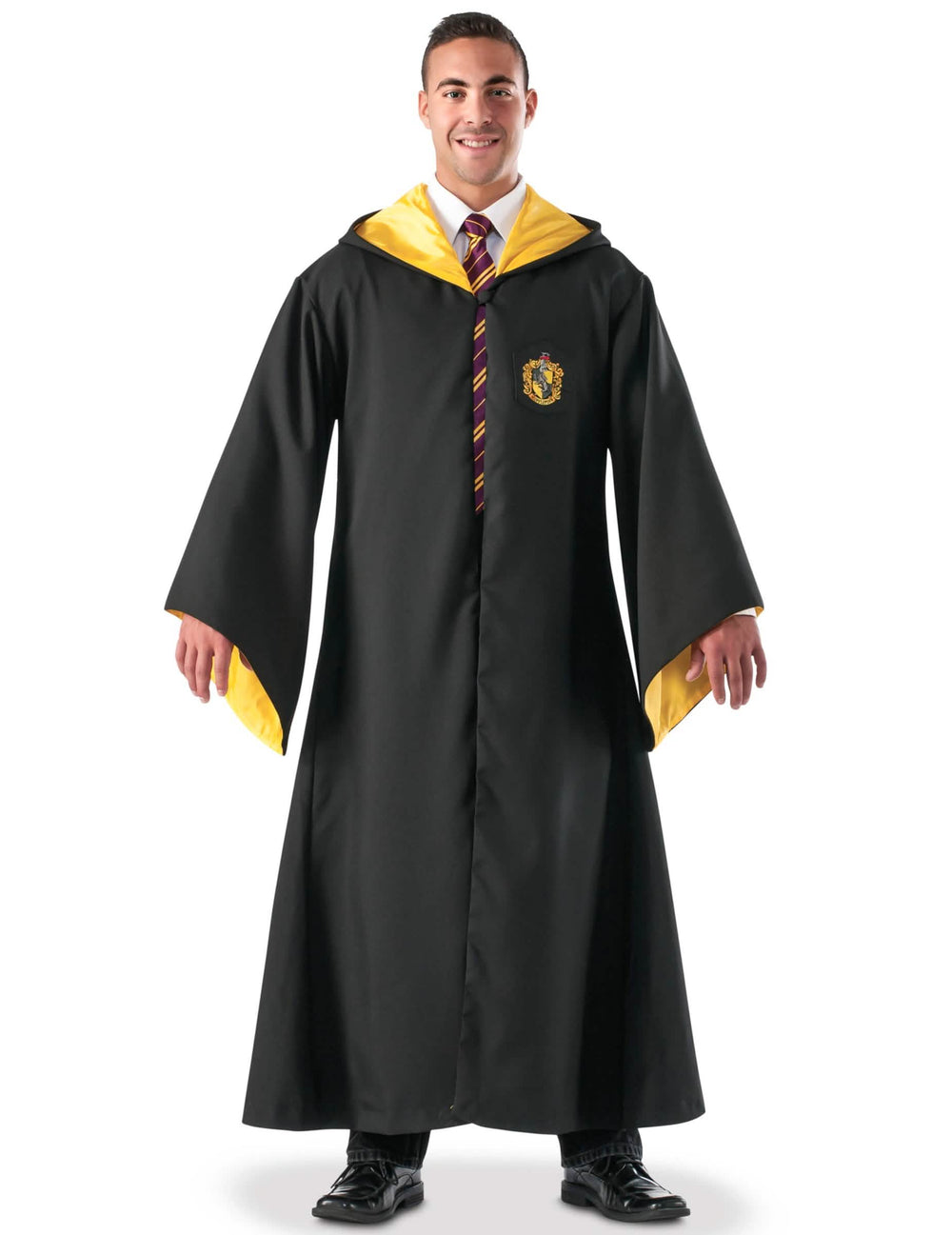 luxus Hufflepuff felnőtt varázslóruha másolat fekete és sárga