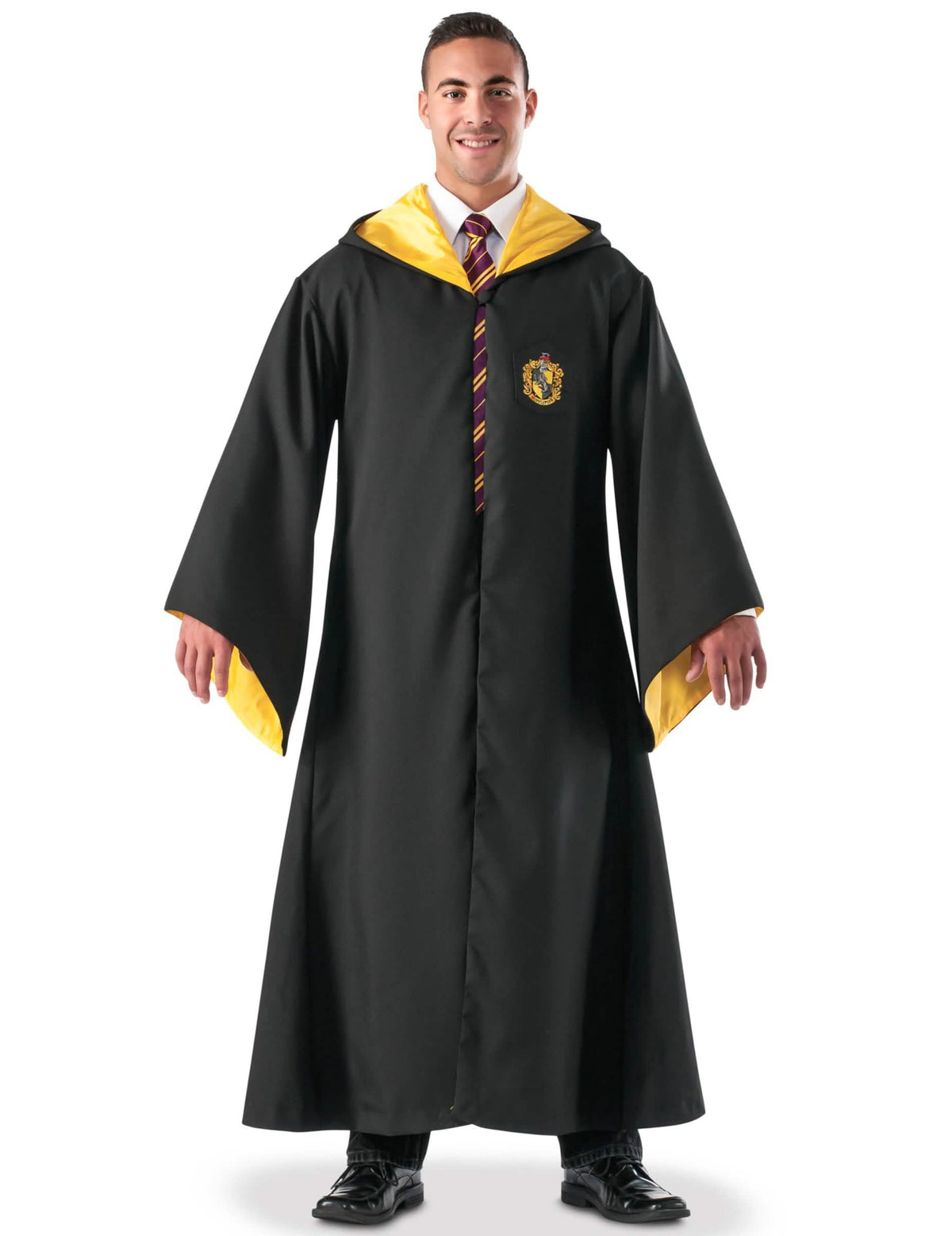 luxus Hufflepuff felnőtt varázslóruha másolat fekete és sárga