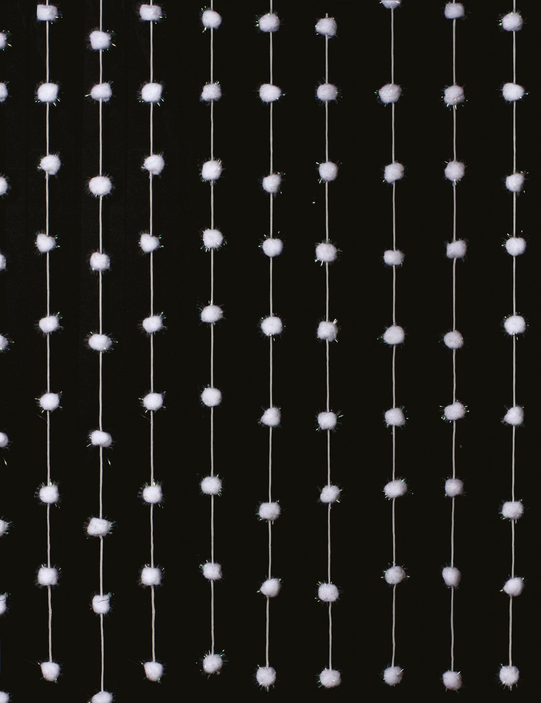 Rideau boules de coton pour décoration blanc