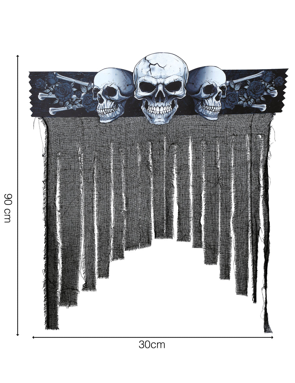 Dimensions du rideau de porte tête de mort